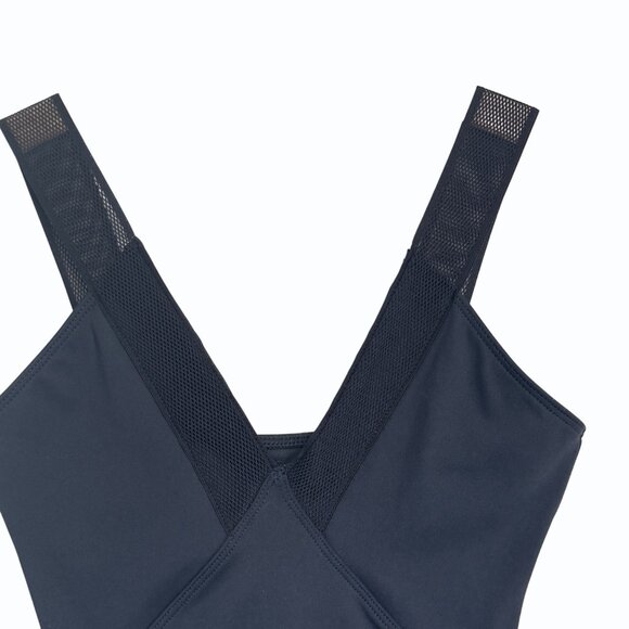 Heroine Sport Racing Bodysuit Womens XS Deep V Mesh Black Workout Swim‎ Capsule - Picture 3 of 11